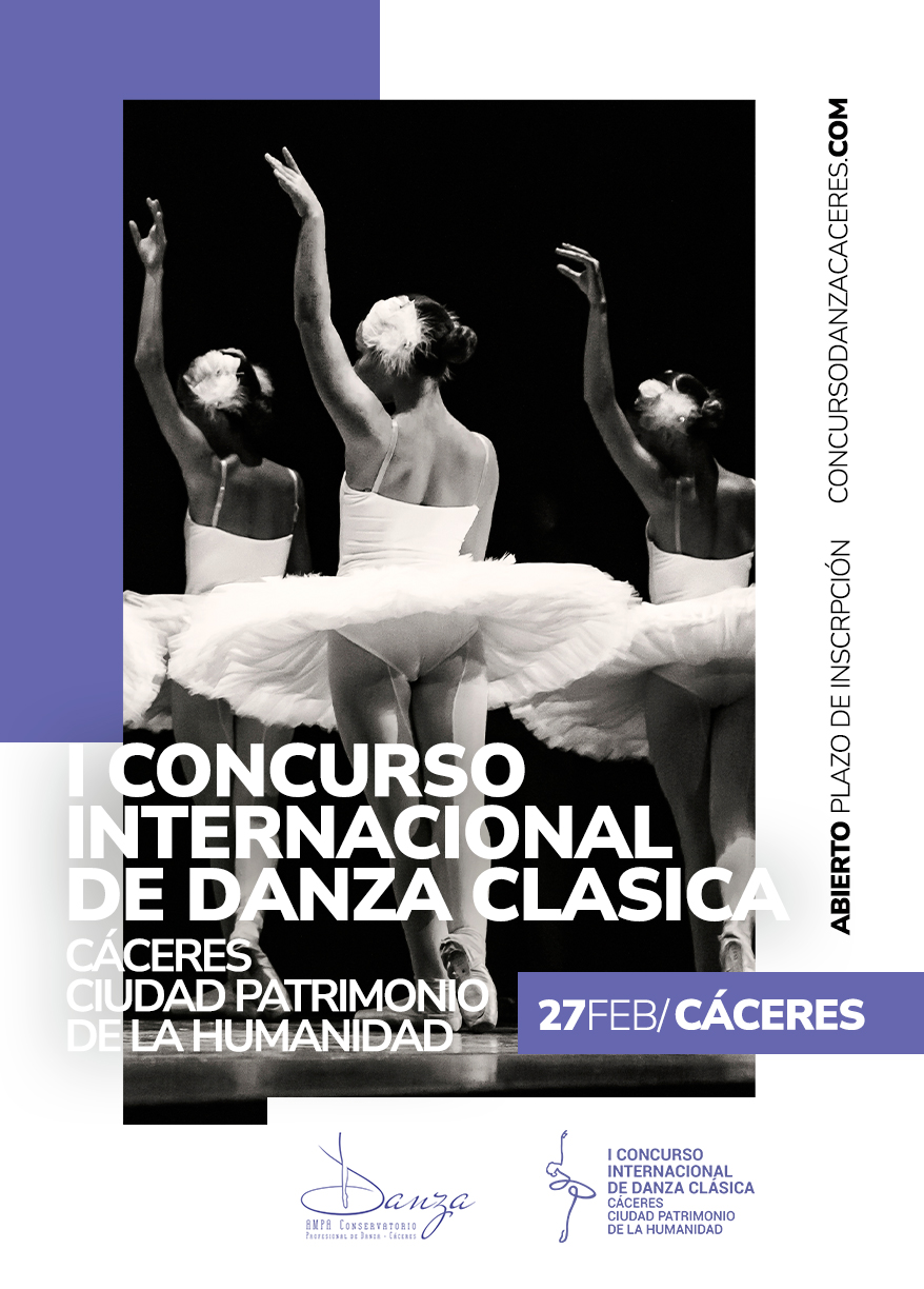 Cartel de la I edición del Concurso Internacional de Danza Clásica de Cáceres